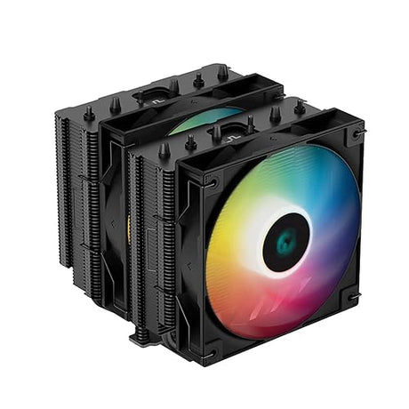 DeepCool AG620 BK ARGB Dual-Tower CPU Cooler, 2X 120mm Fan, Six Copper Heat Pipes, Intel/AMD Support AG620 ARGB