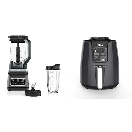 Ninja BN750C Professional Plus Blender DUO with Auto-iQ & AF101C, Air Fryer, 3.8L Less Oil Electric Air Frying Blender + Air Frying, Black