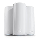 NETGEAR Orbi 870 Series Tri-Band WiFi 7 Mesh System (RBE873) - Router + 2 Satellite Extenders, Security Features, Up to 21 Gbps, Covers Up to 9,000 Sq. Ft., 150 Devices, 10 Gig Internet Port, BE21000 WiFi 7 3-Pack