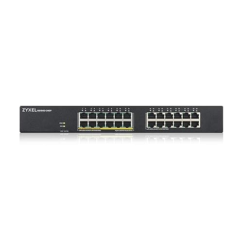 Zyxel 24-Port PoE Gigabit Switch | Smart-Managed | 12x PoE+ @130W | Rackmount [GS1900-24EP] 24-Port | 12x POE+ 130W