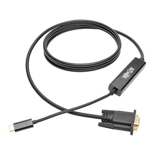 Tripp Lite U444-006-V USB C to VGA Adapter Cable Converter 1080p M/M Thunderbolt 3 Compatible, USB Type C to VGA, USB-C, USB Type-C 6' 6' 6ft. VGA