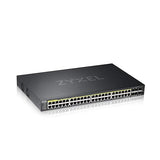 Zyxel 44-Port Gigabit Ethernet Layer 2 Managed PoE+ Switch with 375 Watt Budget and 4 Gigabit Combo Ports + 2 SFP and Hybrid Cloud Mode [GS2220-50HP] 48-Port | PoE+ | 4-Port GbE | 2 SFP