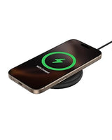 Belkin Magnetic Wireless Charging Pad 15W - MagSafe-Compatible Qi2-Certified Wireless iPhone Charger for Apple iPhone 16, 15, 14 Series, AirPods w/Non-Slip Base, Power Supply Included - Black