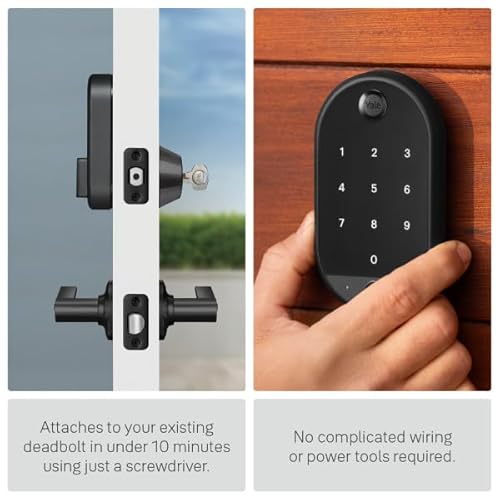 Yale Approach™ Lock with Wi-Fi + Keypad Touch - Keyless Entry Touchscreen deadbolt, Smart Bluetooth keypad - Black Suede Black With Keypad