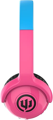 Wicked Audio Wireless Kids Headphone with Microphone ?– 85dB Safe Volume Control – On-Ear Bluetooth Headset for Children/Toddler/Classroom/Travel, Ages 2+ ?Works with Smartphone/Tablet/PC (Candy Pink)