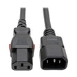Tripp Lite Computer Power Cord Extension (C14 to C13 Power Cord), Locking C13 Connector, 10A, 100-250V, 18AWG, 2 ft. (P004-L02) , Black