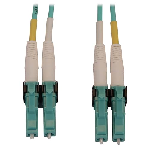 Tripp Lite Switchable Fiber Cable, 400G Duplex Multimode 50/125 OM4 (LC Duplex-PC/LC Duplex-PC), Round LSZH Jacket, Aqua, 3 Meters / 9.8 Feet, Lifetime Limited Manufacturer's Warranty (N820X-03M-OM4) 9.8 ft / 3M