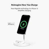 Belkin MagSafe 2-in-1 Wireless Charger, 15W Fast Charging iPhone Charger Stand for iPhone 13, 12, Pro, Pro Max, Mini, AirPods