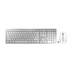 CHERRY DW 9100 Slim Wireless Keyboard and Mouse Set Combo Rechargeable with SX Scissor Mechanism, Silent keystroke Quiet Typing with Thin Design for Work or Home Office. (White & Silver)