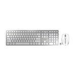 CHERRY DW 9100 Slim Wireless Keyboard and Mouse Set Combo Rechargeable with SX Scissor Mechanism, Silent keystroke Quiet Typing with Thin Design for Work or Home Office. (White & Silver)