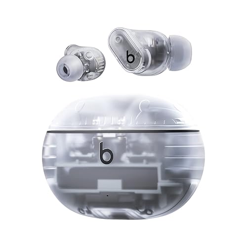 Beats Studio Buds + | True Wireless Noise Cancelling Earbuds, Enhanced Apple & Android Compatibility, Built-in Microphone, Sweat Resistant Bluetooth Headphones, Spatial Audio - Transparent