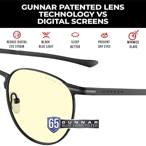 Gunnar Computer Blue Light Blocking Glasse's Mateo, Onyx, Adult