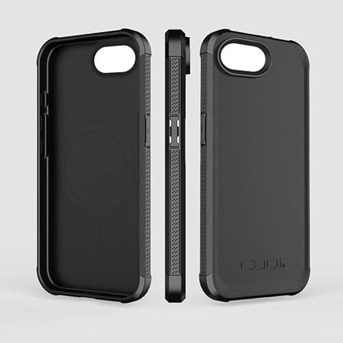 CODi Aegis Rugged iPhone 16e Case – Military-Grade Drop Protection, Slim Lightweight Shockproof Cover, Wireless Charging Compatible Black