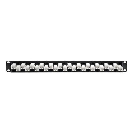 Tripp Lite N254-024-6A-of 24-Port Cat6a Cat6 Cat5e Feed-Through Patch Panel Offset with Cable Management Bar RJ45 Ethernet 1URM TAA 24-Port Cat6a (Offset & Cable Management)