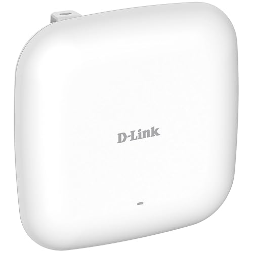 D-Link PoE Access Point WiFi 6 AX1800 Wave 2 Dual Band Wireless Internet Network Compact Design Wall Ceiling Mountable WiFi AC AP (DAP-X2810), White