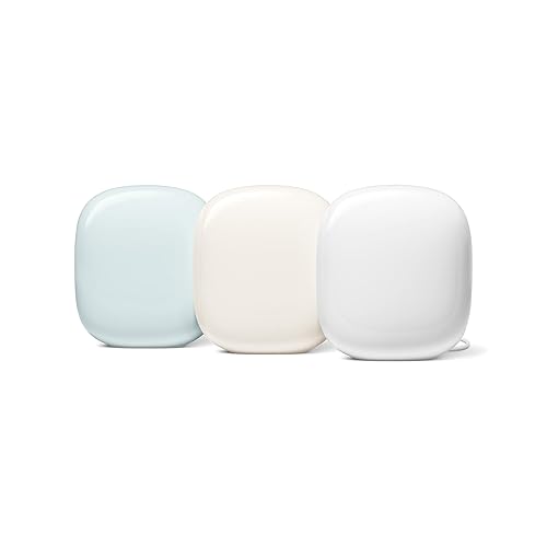 Google Nest WiFi Pro - 6E - Reliable Wi-Fi System with Fast Speed and Whole Home Coverage - Mesh Wi-Fi Router - 3 Pack - Snow, Linen, Fog 3 Pack Multi-color