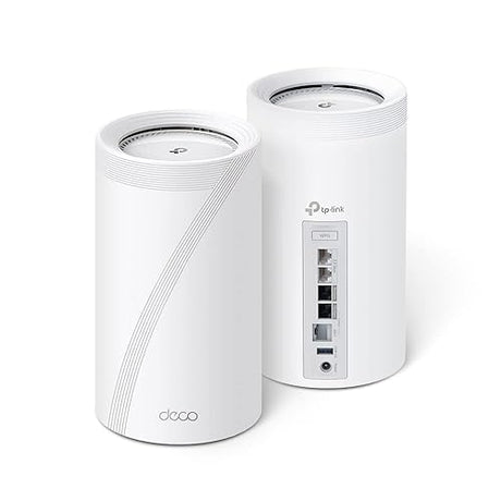 TP-Link Deco BE33000 Quad-Band WiFi 7 Mesh System (Deco BE95) - Coverage up to 7800 Sq.Ft, AI-Driven Smart Antennas, 10G Multi-Gig Ethernet ports, Replaces Router and Extender 2-Pack Wi-Fi 7 | BE33000,10G Port 2-Pack