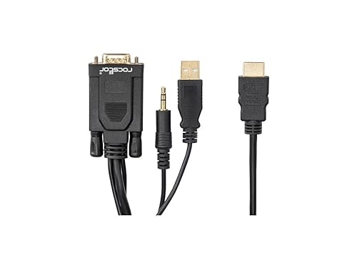 Rocstor HDMI/VGA Video Cable - 6 ft HDMI/VGA Video Cable for Video Device - HDMI Male Video - 15-pin HD-15 Male VGA - Supports up to 1920 x 1080 15PIN