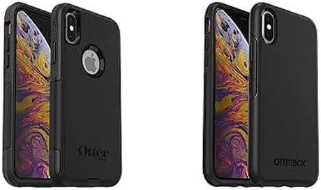 OTTERBOX SYMMETRY SERIES Case for iPhone Xs & iPhone X - Retail Packaging - BLACK and COMMUTER SERIES Case for iPhone Xs & iPhone X - Frustration Free Packaging - BLACK Black Case + Case - BLACK
