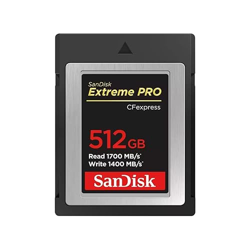 SanDisk Extreme PRO 512GB CFexpress Type-B Memory Card, 1700MB/s Read, 1400MB/s Write