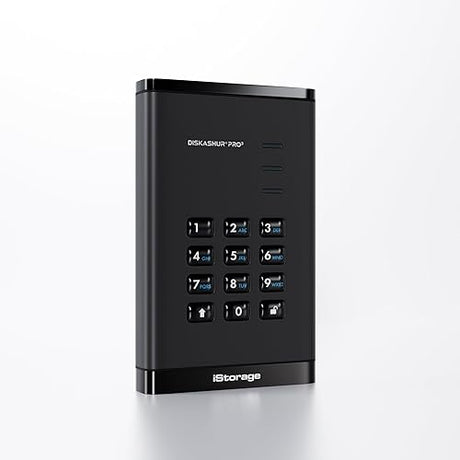 iStorage diskAshur PRO3 HDD 5TB - Secure Portable Hard Drive - FIPS Level 3 Certified - Password Protected - Dust/Water-Resistant - Hardware encryption 5TB HDD