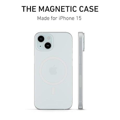 PEEL Magnetic Case for iPhone 15 (Clear) – Embedded Magnet Compatible with MagSafe, Thin Minimalist Design, Ultra Slim – Protects and Showcases Your Device Clear iPhone 15