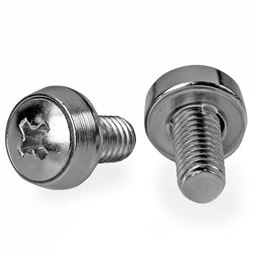 StarTech.com M6 x 12mm - Screws - 100 Pack - M6 Mounting Screws for Server Rack & Cabinet (CABSCREWSM62) 100-M6 Silver Mounting Screws Nuts