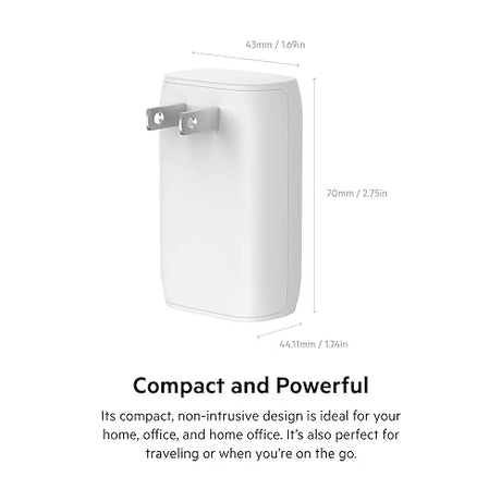 Belkin 37 Watt USB C Wall Charger - Power Delivery 25W USB C Port + 12W USB A Port for PPS Charging with USB-C to Lightning Cable Included, iPhone 14, 14 Pro, 14 Pro Max, Samsung Galaxy, & More Dual USB-C & A Port with C-Lightning Cable Charger