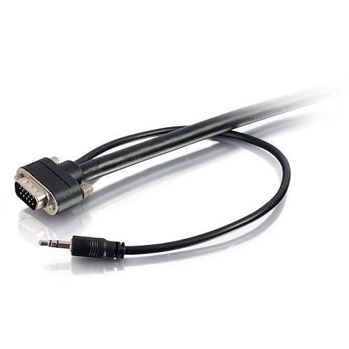 C2G 50229 Select VGA + 3.5mm Stereo Audio and Video Cable M/M, In-Wall CMG-Rated, Black (35 Feet, 10.66 Meters)