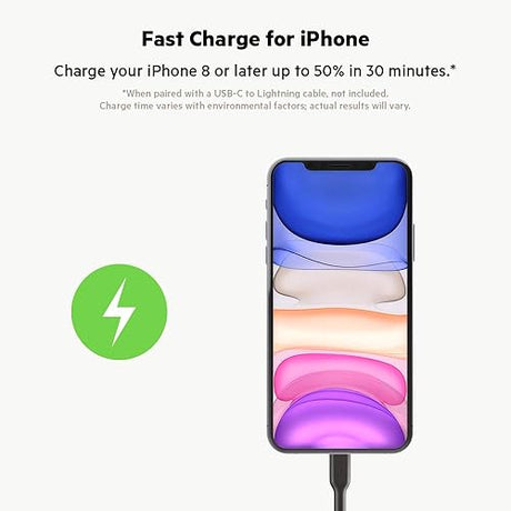 Belkin 20 Watt USB C Car Charger with Fast Charging for Apple iPhone 14, 13, iPad Pro, Samsung Galaxy S22 Ultra & More (Cable Not Included) - Black