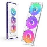 NZXT F420 RGB Core - 420mm Single-Frame Fan Unit with 3 x 140mm RGB Fans - Speed & Lighting Control - High Static Pressure & Airflow - Fluid Dynamic Bearings - 8 aRGB LEDs Per Fan - White 420mm Single Frame White