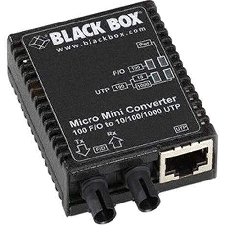 Black Box Micro Mini LMC402A Transceiver/Media Converter - 1 x Network (RJ-45) - 1 x SC Ports - DuplexSC Port - Multi-mode - Fast Ethernet, Gigabit Ethernet - 10/100/1000Base-TX, 100Base-FX - Wall Mou