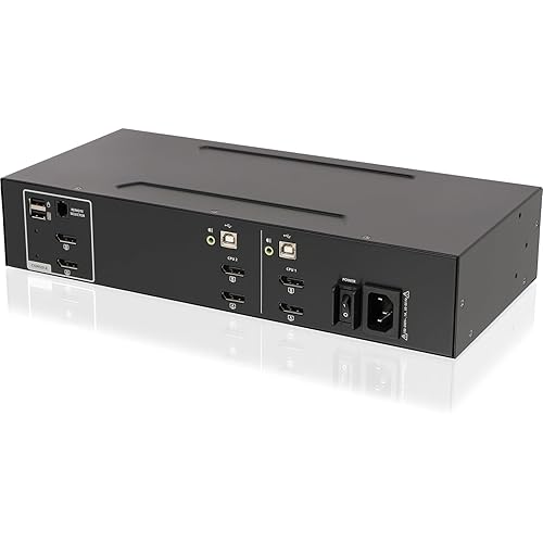 IOGEAR 2-Port 4K30HZ Dual View DISPLAYPORT PP4.0 Secure KVM Switch W/Audio Connections.