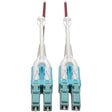 Tripp Lite 10M 10Gb Duplex Multimode Fiber Patch Cable 50/125 OM4 LC/LC 33' Magenta Push Pull Tabs (N821-10M-MG-T)