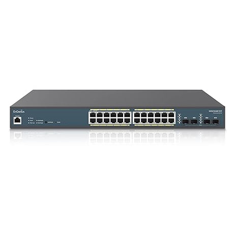 EnGenius Fit L2 Plus Managed 24-Port Gigabit PoE+ Switch | 240W Budget | 4 SFP Uplink Ports | 802.3at/af PoE+ ready | 56 Gbps switching capacity [EWS7928P-FIT] 240W, 24 Port