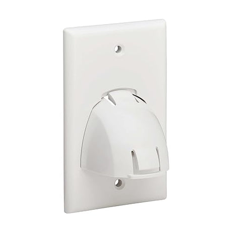 Tripp Lite Single-Gang Bulk Cable Routing Wall Plate, Swappable Up or Down Angle Direction, White, ABS Plastic, UL Listed, TAA Compliant, (N042-BC1-WH)