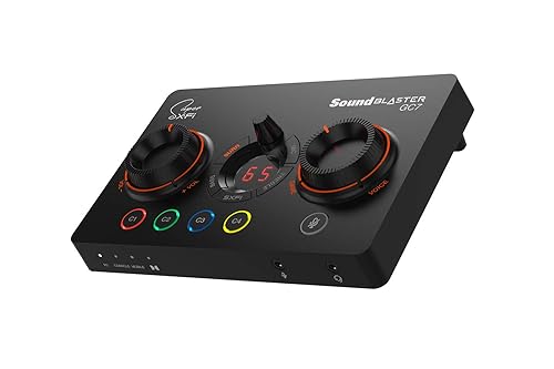 CREATIVE Sound Blaster GC7 Game Streaming DAC Amp ft Programmable Buttons, Super X-Fi, 7.1 Virtual Surround, Battle Mode, Scout Mode, GameVoice Mix, for PC, PS4/PS5, Nintendo Switch, Xbox 120 dB DNR at 24-bit / 192 kHz with Super X-Fi