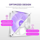 NZXT F140 RGB Core - 140mm Hub-Mounted RGB Fan - 8 Individually-Addressable LEDs - Semi-Translucent Blades - High Static Pressure & Airflow - Quiet Operation - PWM Control - CAM Software - White