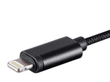Monoprice MFi Certified Lightning to 3.5mm Audio Adapter - Black, Nylon Braided, Works with Any Apple Lightning Device