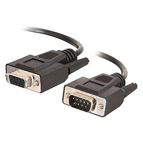 C2G 25211 DB9 M/F Serial RS232 Extension Cable, Black (1 Feet, 0.30 Meters)