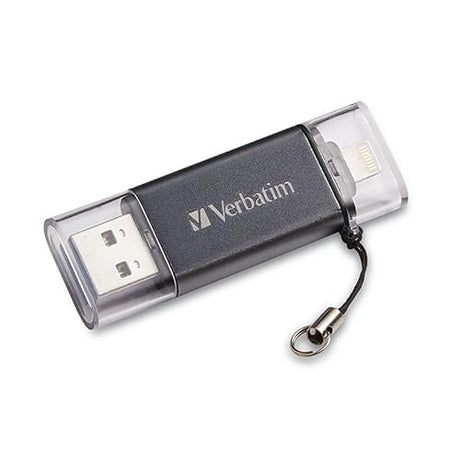 Verbatim 128GB Store 'n’ Go Dual USB 3.2 Gen 1 Flash Drive for Apple Lightning Devices – Graphite