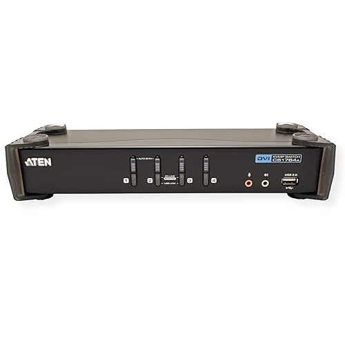 ATEN 4-Port USB 2.0 DVI KVMP Switch with Cables CS1764A (Black)