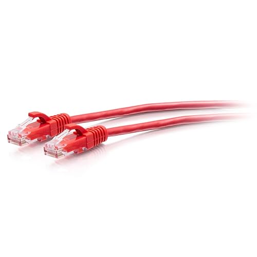 C2G 0.3M (1Foot) CAT6A Extra Flexible Slim Ethernet Cable, Ideal for use with Router, Modem, Internet,Wifi boxes, Xbox, PS5, Smart TV, SKY Q, IP Camera. Delivering Ultra Fast Internet Speeds. RED Red 1 Foot