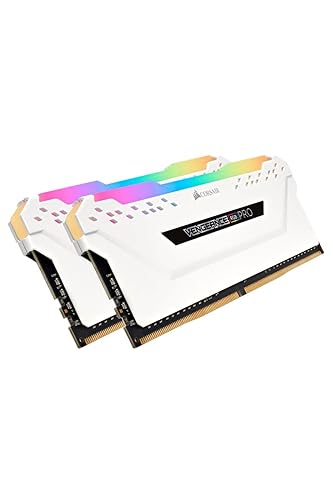 Corsair Vengeance RGB PRO 16GB (2x8GB) DDR4 3200MHz C16 LED Desktop Memory, White 16GB (2x8GB) 3200MHz RGB PRO - White