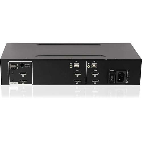 IOGEAR 2-Port 4K30HZ Dual View DISPLAYPORT PP4.0 Secure KVM Switch W/Audio Connections.