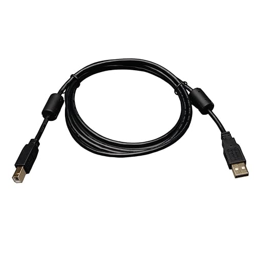 Tripp Lite USB 2.0 Hi-Speed A/B Cable with Ferrite Chokes (M/M) 6-ft. (U023-006), Black 6 feet
