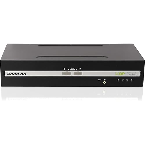 IOGEAR 2-Port 4K30HZ Dual View DISPLAYPORT PP4.0 Secure KVM Switch W/Audio Connections.