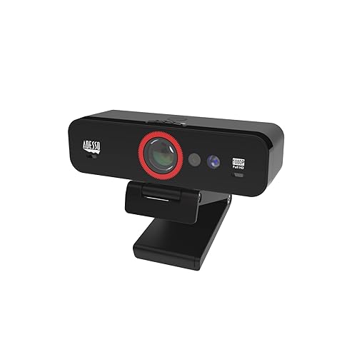 1080P HD Fixed Focus USB Webcam with Adjustable View Angle and Windows Hello Compatible, Built-in Dual Microphone, Privacy Shutter, Audio/Video Mode Privacy ON/OFF Switch & Tripod Mount