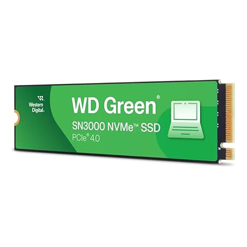 Western Digital 1TB WD Green SN3000 NVMe Internal SSD - Solid State Drive - Gen4 PCIe, M.2 2280, Up to 5,000 MB/s - WDS100T4G0E