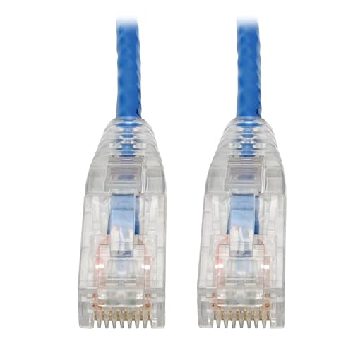 Tripp Lite Cat6 UTP Patch Cable (RJ45), M/M, Cat6 Ethernet Cable, Gigabit (1 Gbps), Molded, Slim, Blue, 8 in. (N201-S8N-BL)